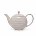 Grijze keramieken theepot Noble met rond design en subtiele ribbelstructuur