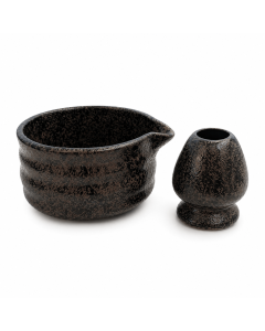 Matcha set zwart-bruin