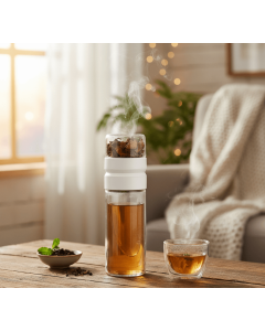Glazen Infuser Drinkfles 450 ml – wit 