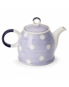theepot-bine-lila-stippen-1100-ml.jpg
Alt-tekst afbeelding: Lila keramische theepot met witte stippen, witte schenktuit en rond handvat met donkerblauw accent.