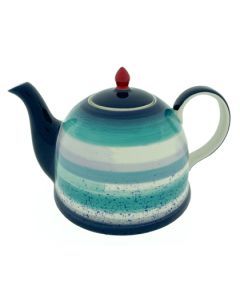 Theepot blauw met rode dop 1900 ml