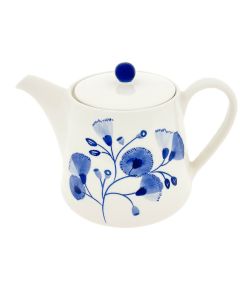 Theepot crème wit blauw bloemen 1000 ml 