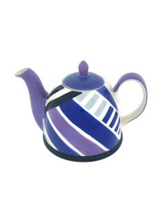 Theepot paars/blauw gestreept 850 ml