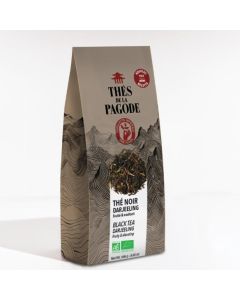 Biologische zwarte thee Darjeeling van Thés de la Pagode in bruine verpakking